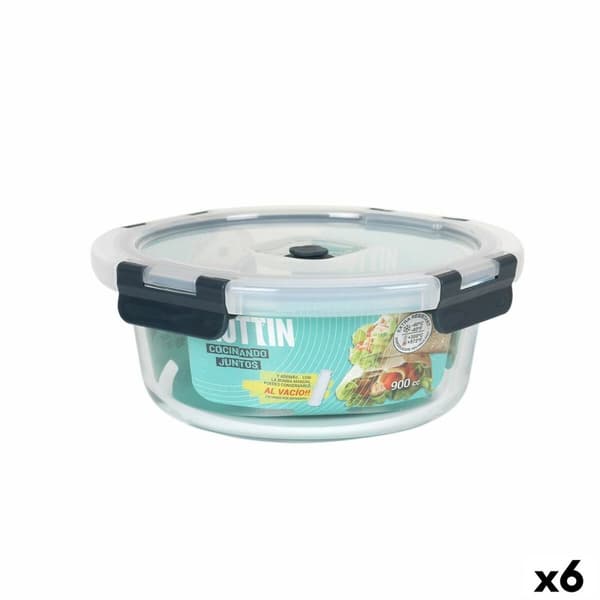 Hermetisk madkasse Quttin Cirkulær 900 ml Ø 18 x 7,5 cm (6 enheder)