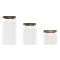 Pikkukuva 1 / 4: 3 purkkia DKD Home Decor Akaasia Borosilikaattilasi (1 L) (400 ml) (700 ml) (3 Kappaletta)