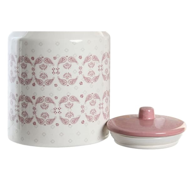 Purkki DKD Home Decor 15,5 x 15,5 x 21 cm Pinkki Valkoinen Dolomite