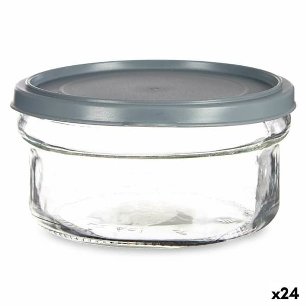 Pyöreä eväsrasia kannella Vivalto 249-3 Harmaa Muovinen 415 ml 12 x 6 x 12 cm (24 osaa)