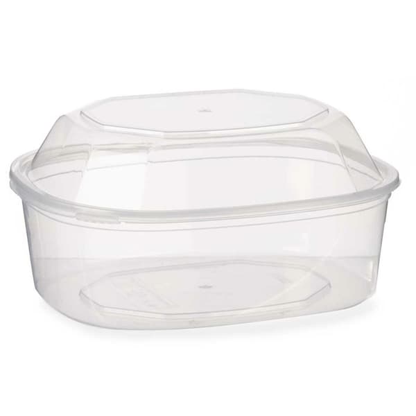 Suorakulmainen eväsrasia kannella Läpinäkyvä polypropeeni 1,5 L 18 x 10,5 x 21,5 cm (8 osaa)