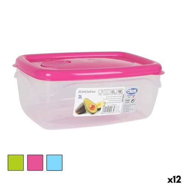 Hermetisk madkasse Dem Rektangulær 22,5 x 15,5 x 9,5 cm (12 enheder)