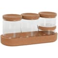 Miniatyrbild 1 av 4: Uppsättning med Burkar Home ESPRIT Transparent Naturell Kork Borosilikatglas