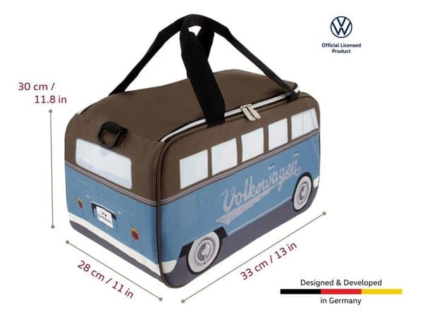 Brisa - BUCB05 - VW Collection - Volkswagen Combi Bus T1 Husbil Isolerad väska 25 L (Petroleum Blå/Brun)