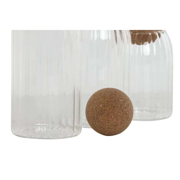 Uppsättning med 3 Burkar Home ESPRIT Transparent Kork Borosilikatglas 1 L 3 Delar