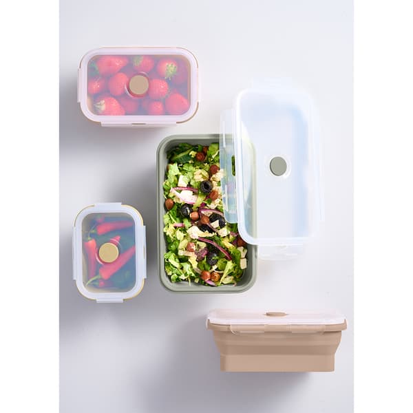 Hopfällbar lunchlåda i slitstarkt silikon – platsbesparande design