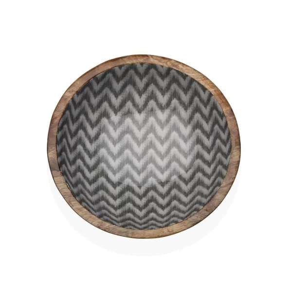 Salladsskål Versa Chevron Bambu Porslin Mangoträ 24 x 7 x 24 cm