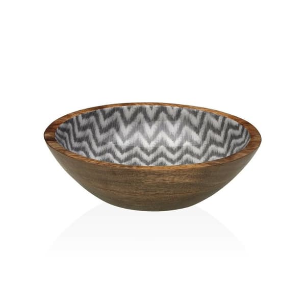Salladsskål Versa Chevron Bambu Porslin Mangoträ 24 x 7 x 24 cm
