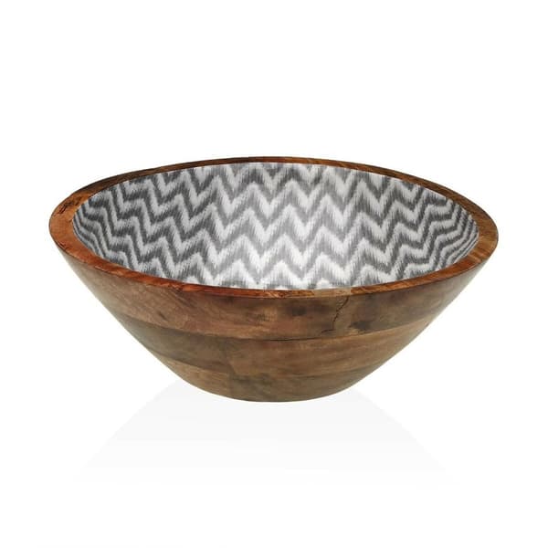 Salladsskål Versa Chevron Bambu Porslin Mangoträ 30 x 10 x 30 cm