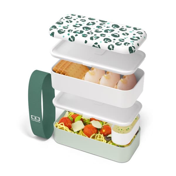 MB-Lunchbox Bento Original, Graphic Leopard Green