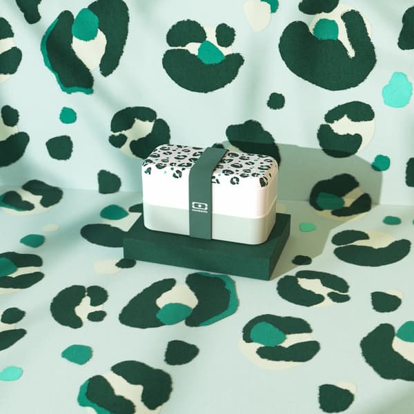 MB-Lunchbox Bento Original, Graphic Leopard Green