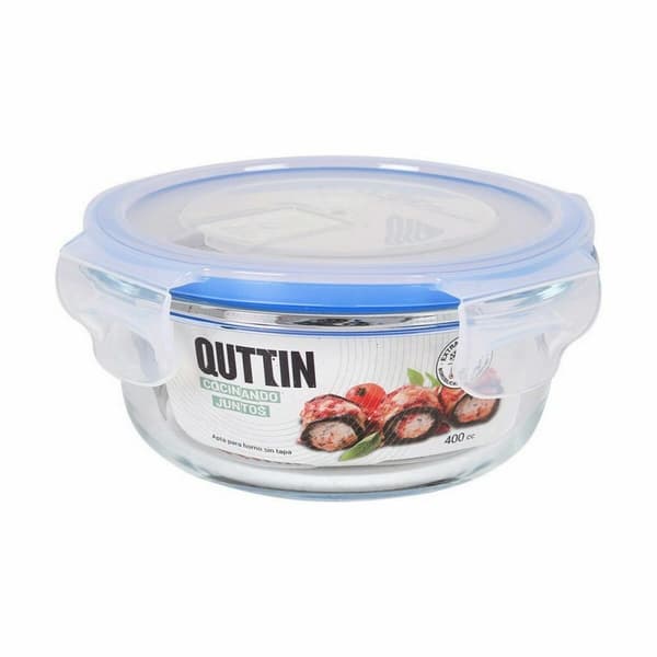 Rund madkasse med låg Quttin Gennemsigtig 400 ml Ø 13,5 x 6 cm (12 enheder)