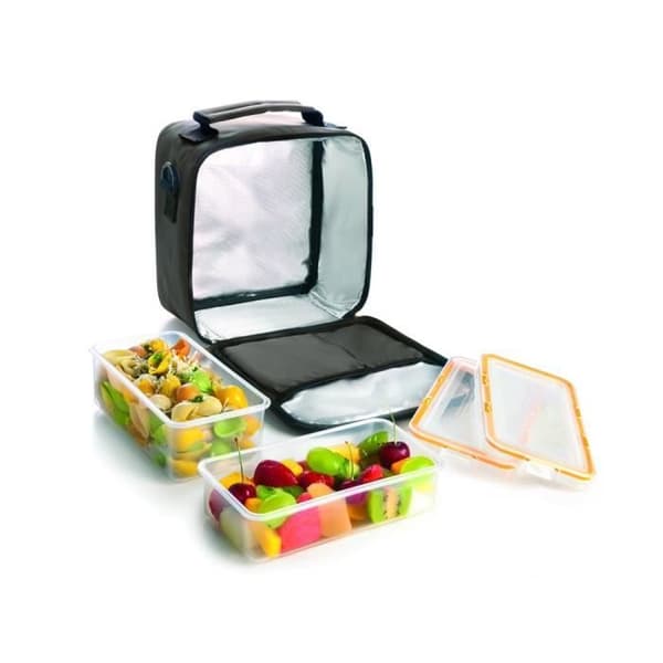 Matbärare - IBILI - Lunch Away - Svart - 22 x 22 x 12 cm - 2 behållare ingår
