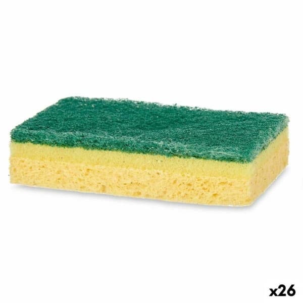 Uppsättning av skurmaskiner Gul Grön Cellulóz Slipande fiber 10,5 X 6,7 X 2,5 cm