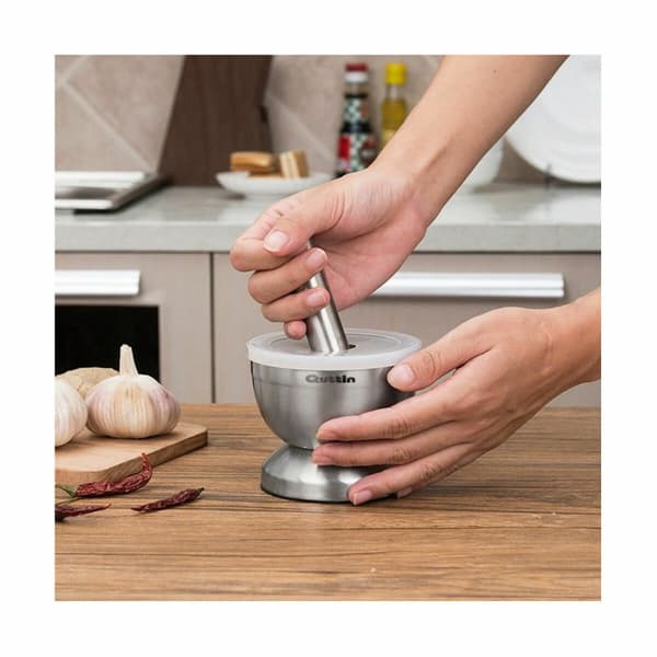Köksmortel Quttin Rostfritt stål Stål 9,8 x 8,2 cm Slirsäker (6 antal)