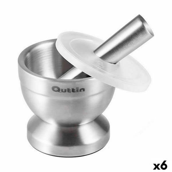 Köksmortel Quttin Rostfritt stål Stål 9,8 x 8,2 cm Slirsäker (6 antal)