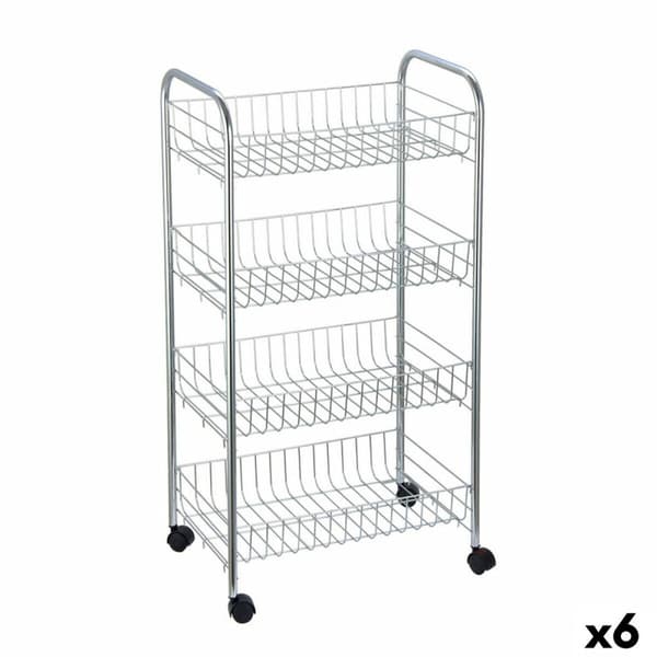 Grönsaksvagn Confortime Silvrig Metall 41 x 26,5 x 76 cm (6 antal)