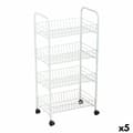 Miniatyrbild 1 av 3: Grönsaksvagn Confortime Vit Metall 4 Hyllor 36 x 26,5 x 86 cm (5 antal)