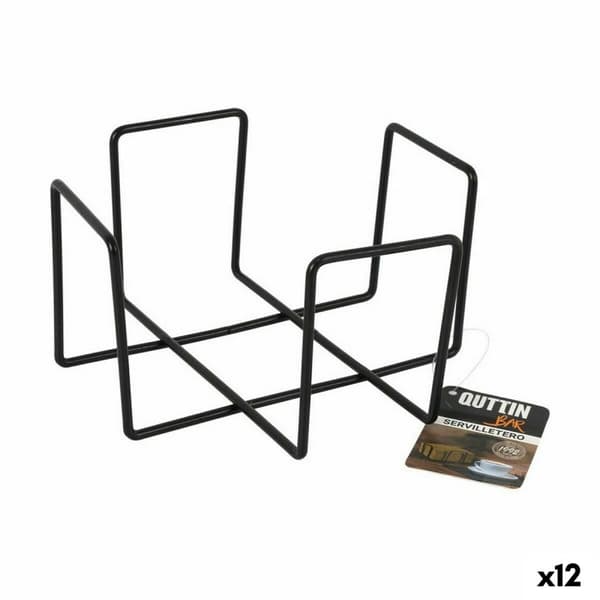 Servetthållare Quttin Svart 17,5 x 17,5 x 9,5 cm (12 antal)
