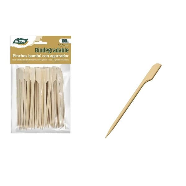 Set med grillspett för barbecue Algon Bambu 100 Delar 10,5 cm (18 antal)