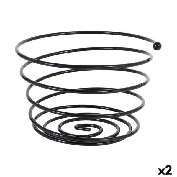 Fruktskål Viejo Valle Svart Spiral Ø 26 x 17 cm (2 antal)