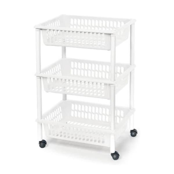 Grönsaksvagn Tontarelli Mito 3 Plast Vit 40 x 29 x 62 cm (12 antal)