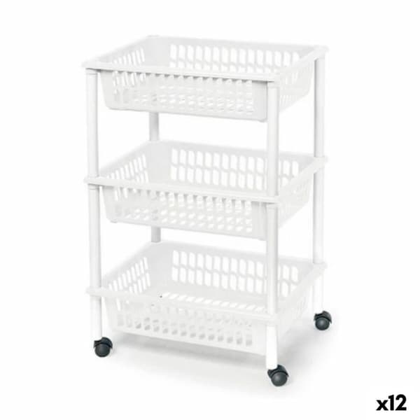 Grönsaksvagn Tontarelli Mito 3 Plast Vit 40 x 29 x 62 cm (12 antal)
