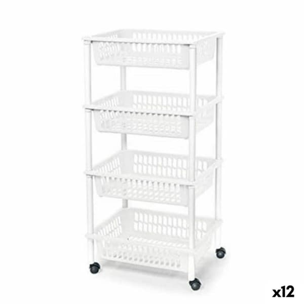 Grönsaksvagn Tontarelli Mito 4 Plast Vit 40 x 29 x 62 cm (12 antal)