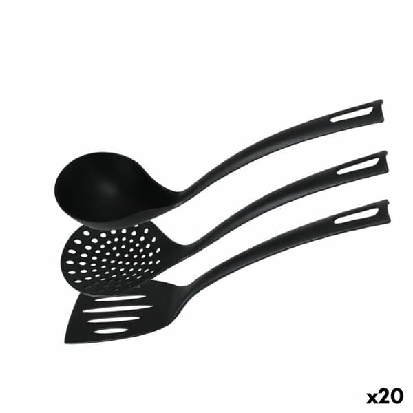 Köksredskapsset Quttin Nylon Svart 3 Delar (20 antal)