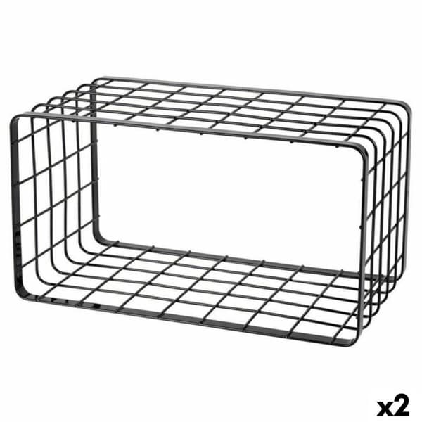 Flerfunktionell förvaring Inde Svart 34 x 19 x 18 cm Galler (2 antal)