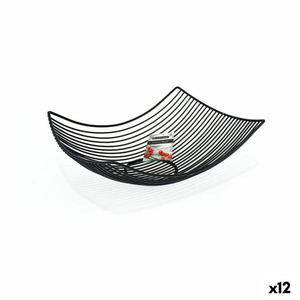 Fruktskål Confortime Svart Metall 31 x 23 x 10 cm (12 antal)