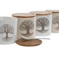 Miniatyrbild 2 av 3: Sockerströare Home ESPRIT Vit Beige Bambu Stengods 9,5 x 9,5 x 9,5 cm (4 antal)