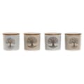 Miniatyrbild 1 av 3: Sockerströare Home ESPRIT Vit Beige Bambu Stengods 9,5 x 9,5 x 9,5 cm (4 antal)