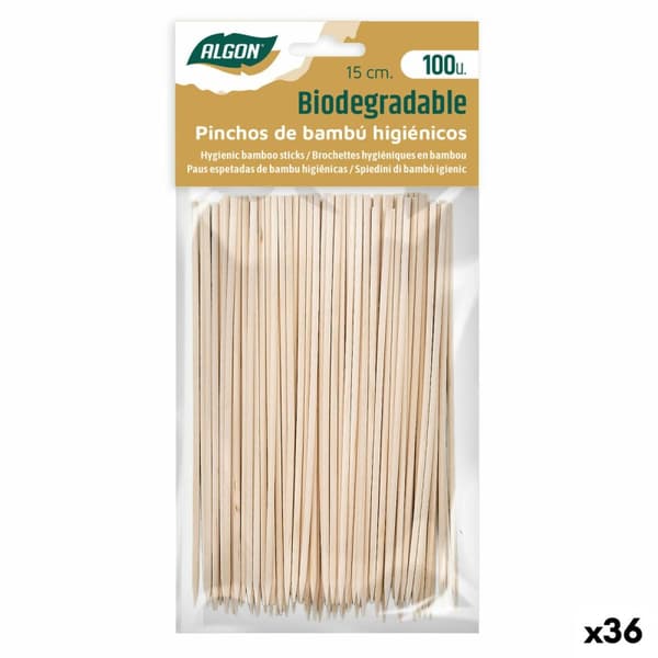 Set med grillspett för barbecue Algon Bambu 150 x 2,5 x 15 mm (100 Delar) (36 antal)