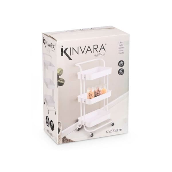 Köksvagn Kinvara WR4338-TJ PRO Vit Metall polypropen 42 x 86 x 35,5 cm 3 Fack