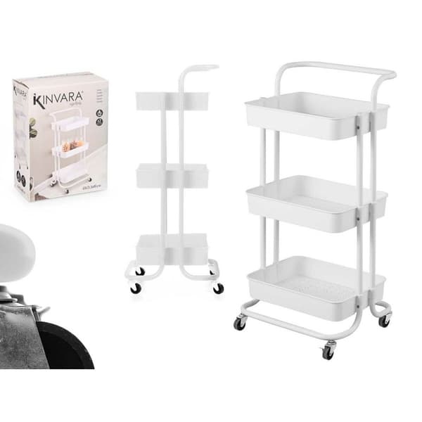 Köksvagn Kinvara WR4338-TJ PRO Vit Metall polypropen 42 x 86 x 35,5 cm 3 Fack