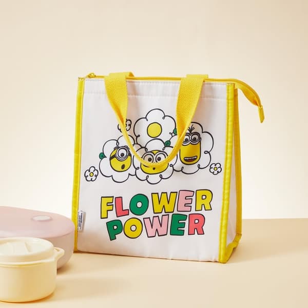 MINISO Minions madpose til piger og drenge, isoleret madpose til børn, madpose med køletaske i blomsterserie