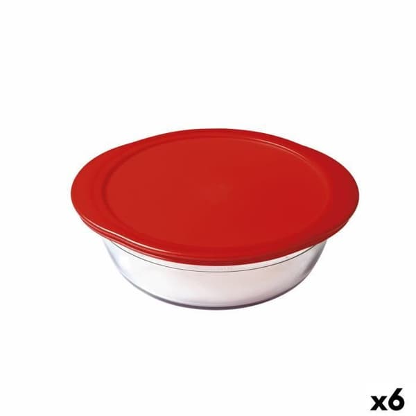 Rund lunchkorg med lock Ô Cuisine Cook&store Ocu Red 2,3 L 27 x 24 x 8 cm Silikonglas (6 enheter)