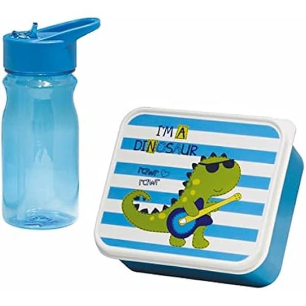 Lunchlåda och flaska - MONDEX - Dinosaurie - Flerfärgad - 20,5 x 18 x 7,5 cm - Barn