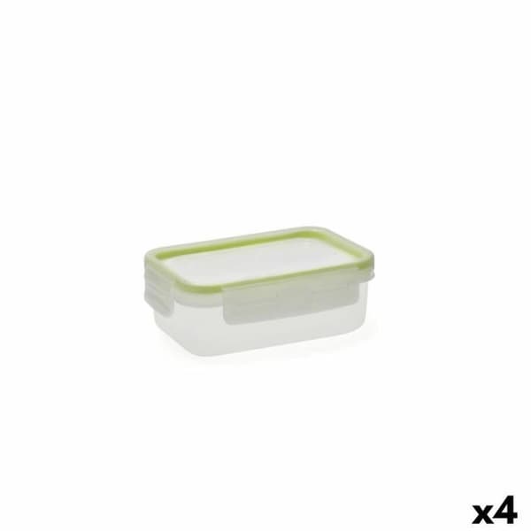 Lunchbox - Quid - Grönska - 475 ml - Transparent - Förpackning med 4 enheter