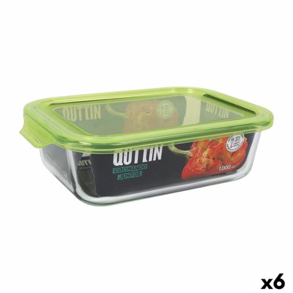 Madkasse Quttin Rektangulær 1L 22 x 15,5 x 6,5 cm (6 enheder)