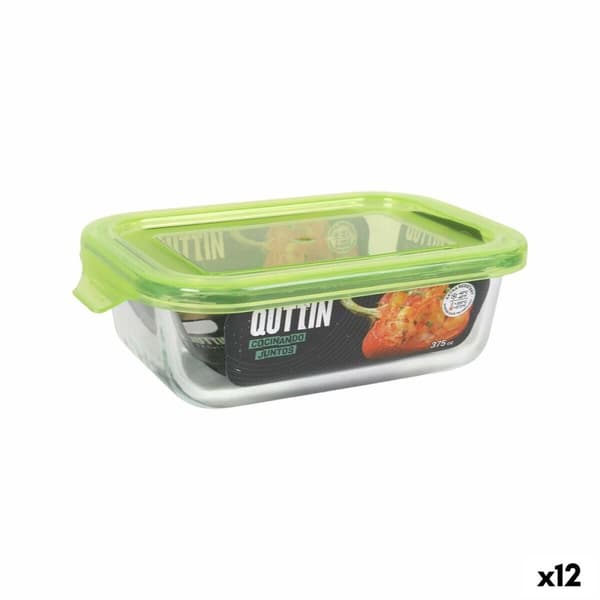 Eväsrasia Quttin Vihreä Suorakulmainen 375 ml 17 x 11 x 5 cm (12 osaa)