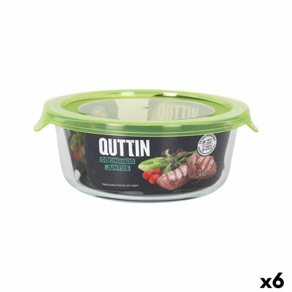 Matboks Quttin Grønn 650 ml 15 x 15 x 6,5 cm (6 enheter)