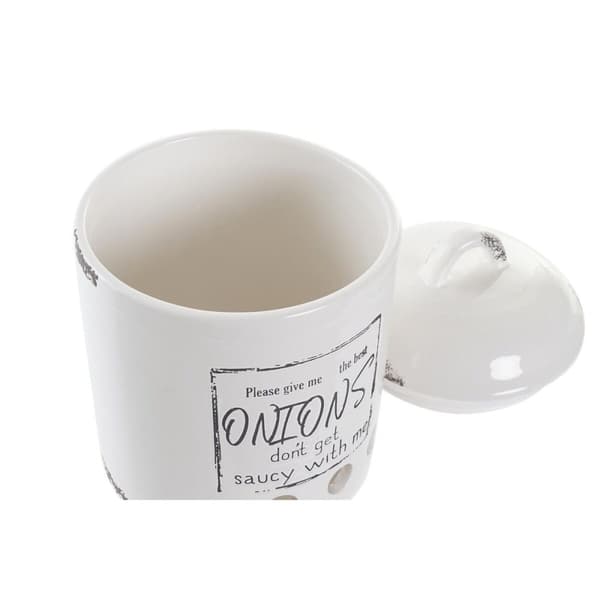 Blik DKD Home Decor Hvid Dolomite Løg