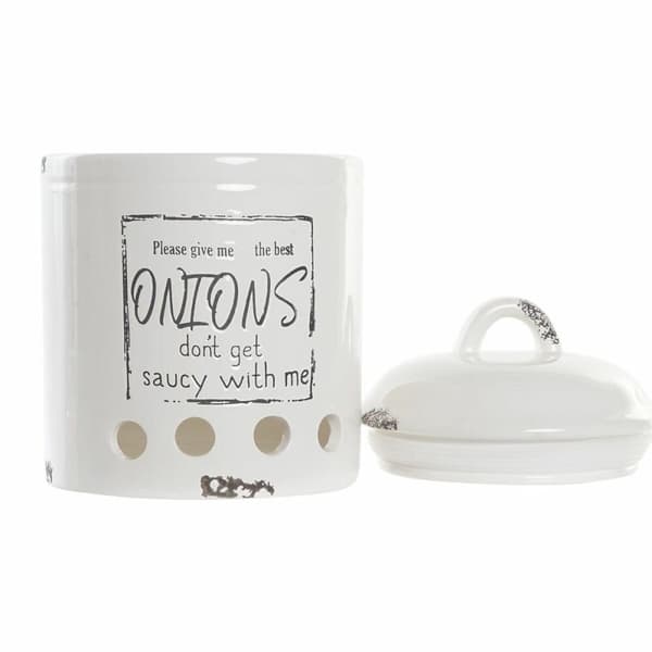 Purkki DKD Home Decor Valkoinen Dolomite Sipuli