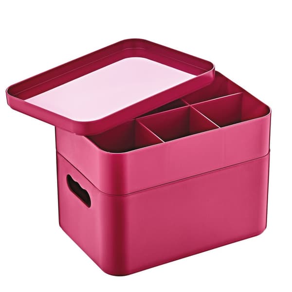 Förvaringsbox med 2-våningar - Organizer Rosa