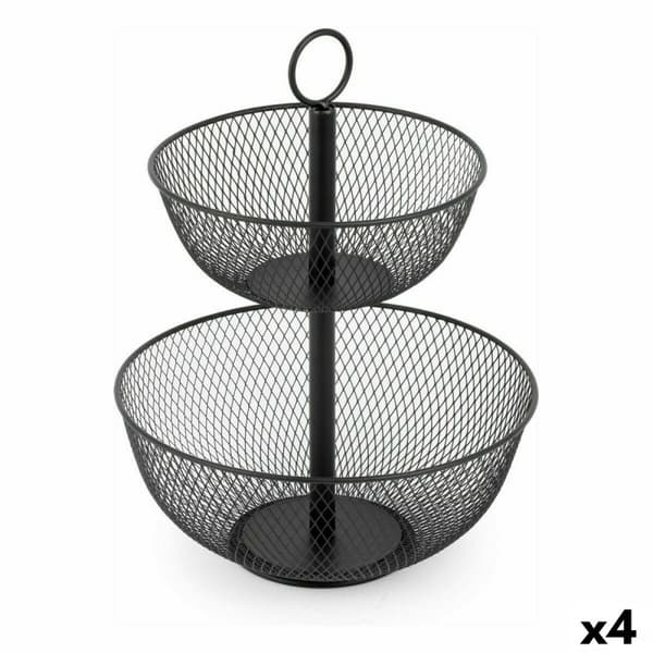 Fruktskål Confortime Double Metall 31 x 31 x 41 cm (4 antal)