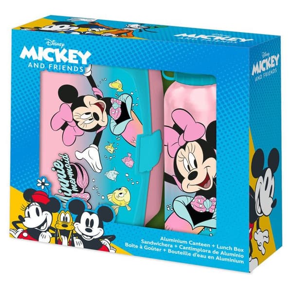 Lunchbox och aluminiumflaska Minnie för flickor Disney