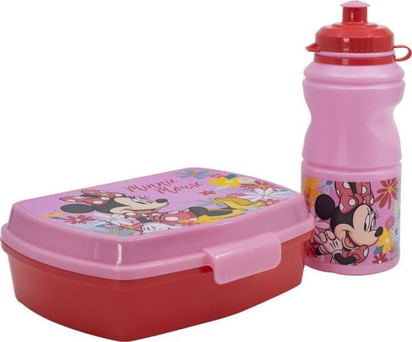 Flask- och smörgåslåda - Disney - Minnie - 380 ml - Livsmedelsgodkänd plast - Halkfri
