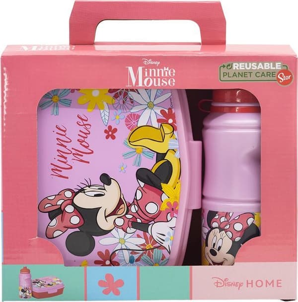 Flask- och smörgåslåda - Disney - Minnie - 380 ml - Livsmedelsgodkänd plast - Halkfri